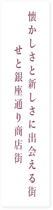 「懐かしい」が楽しいせと銀座通り商店街
